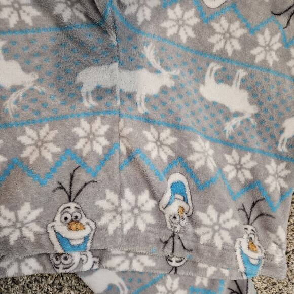 Disney's Olaf Fleece Pajama Pants Bottoms Cuffed Leg Blue Women’s L-XL - Picture 2 of 5